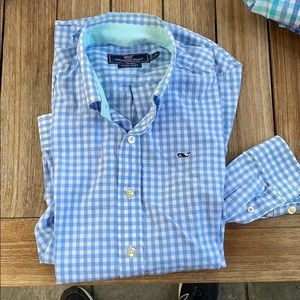 Vineyard vines multi colored plaid whale shirt